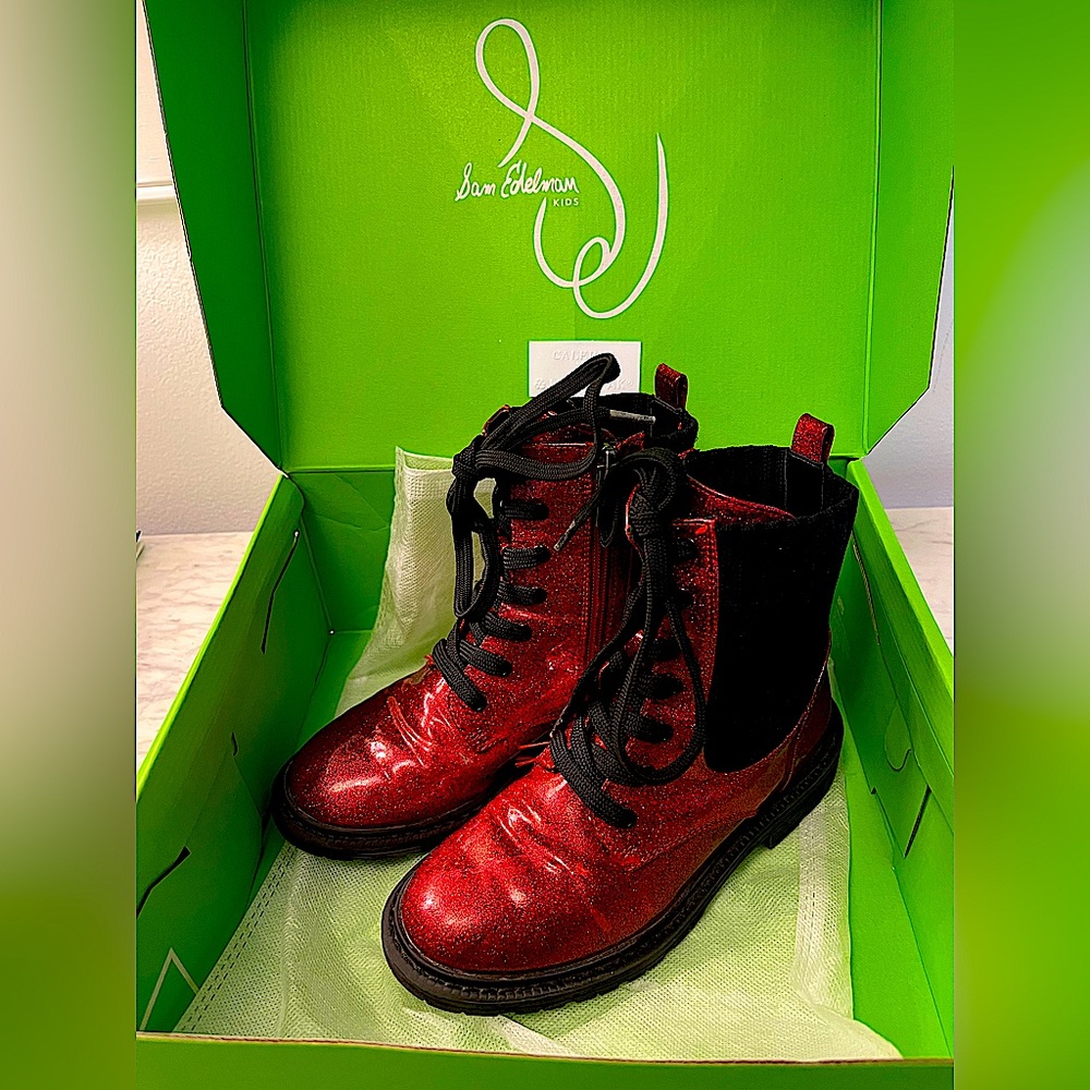Red Glitter Boots, Sam Edelman Lydell Boots
